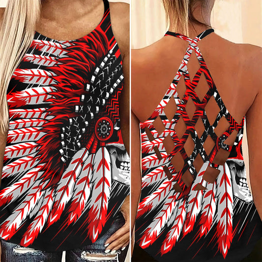 Native American Peace Limited Criss Cross Tank Top NBD