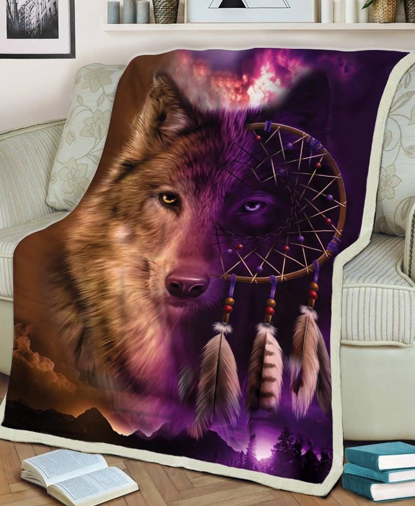 Wolf Native Fleece Blanket