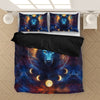 Blue Galaxy Wolf Bedding Set