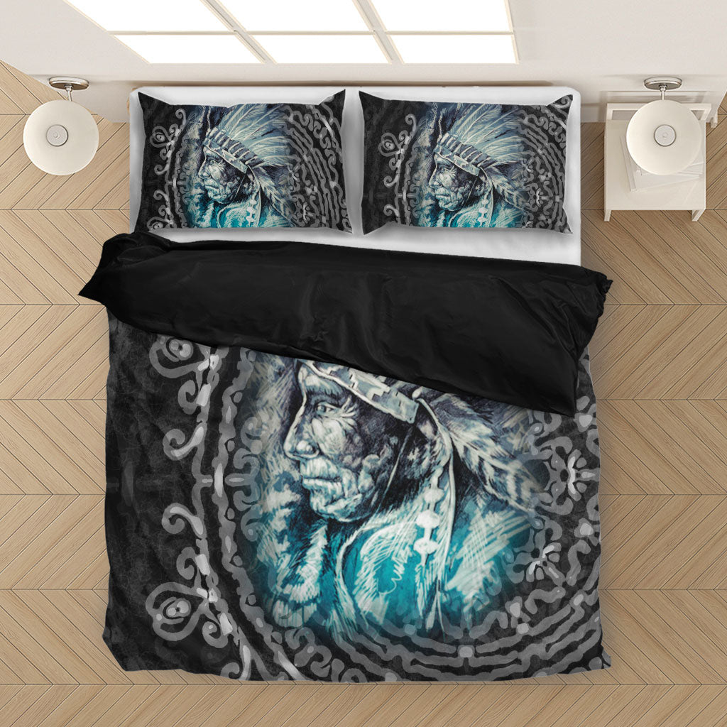 Native Turquoise Motifs Bedding Set