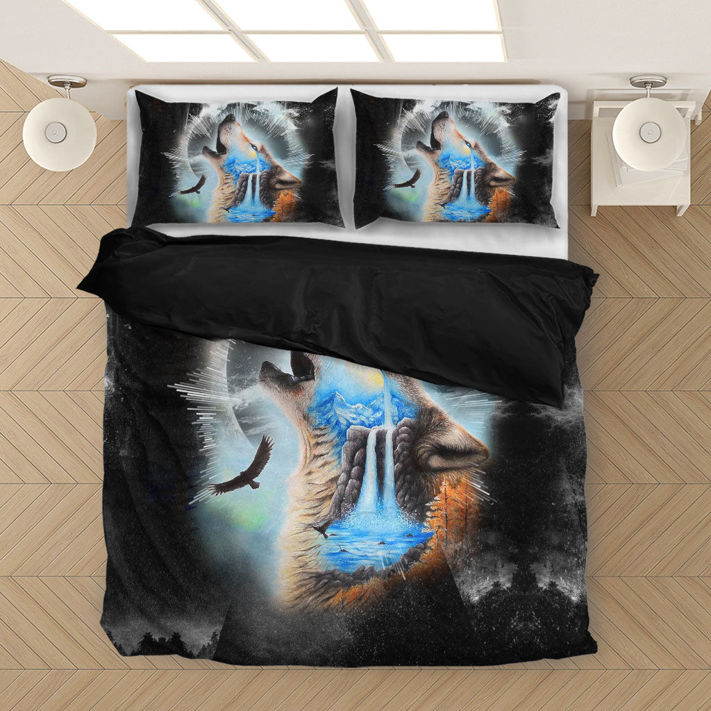 Native Wolf Bedding Set