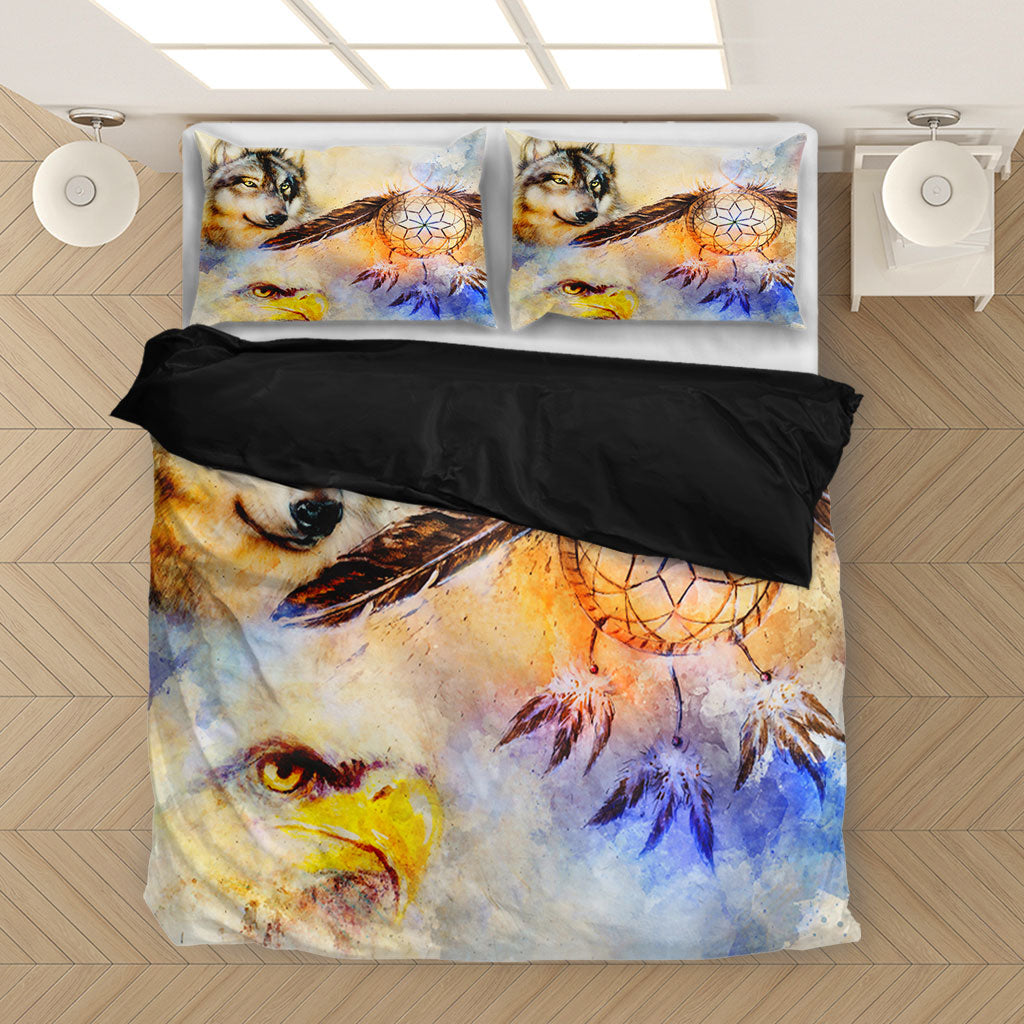 Native Wolf & Falcon Bedding Set