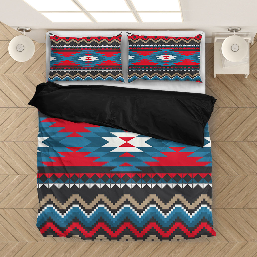 Red Blue Native Pattern Bedding Set