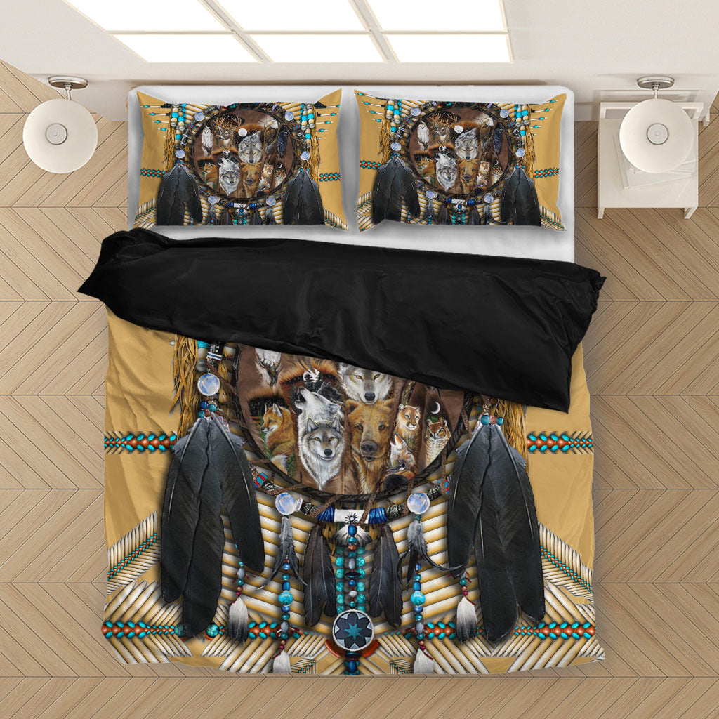 Vignette Printed Wolf Bedding Set