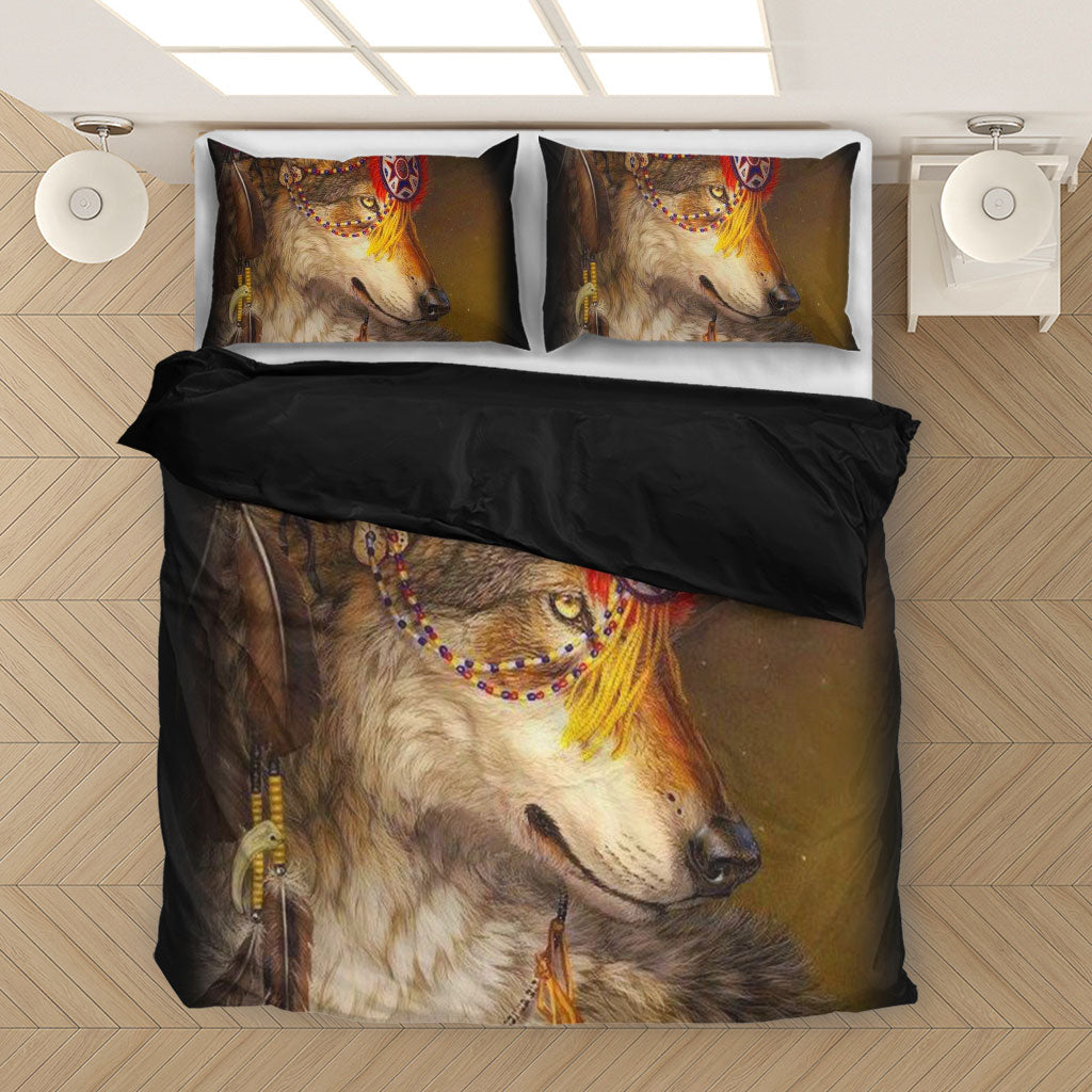 Native Wolf Brown Bedding Set