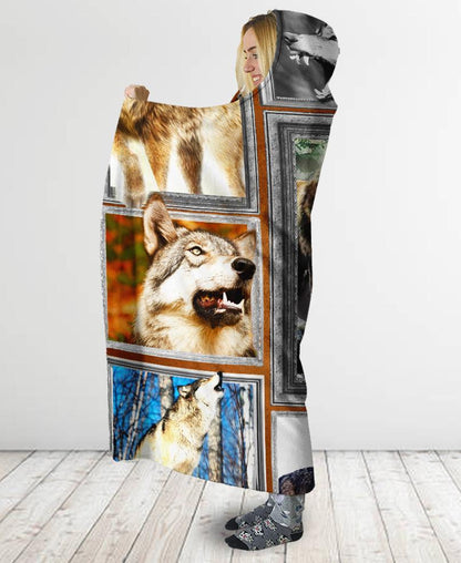Native Wolf Flock Hooded Blanket NBD