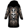 Skull & Black Feather Horn Button Long Fleece Windbreaker NBD