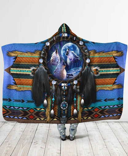Blue Wolf Hooded Blanket NBD