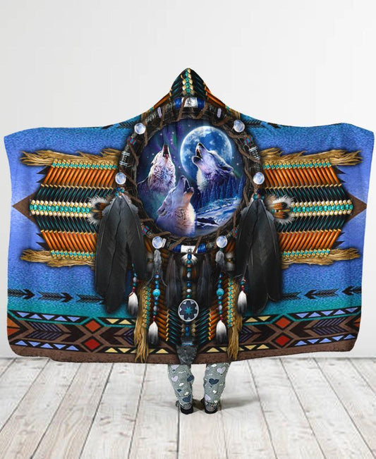Blue Wolf Hooded Blanket NBD