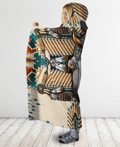 Buffalo Head Motifs Hooded Blanket NBD