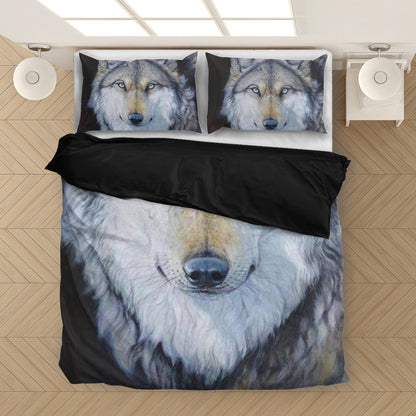 Native White Wolf Bedding Set