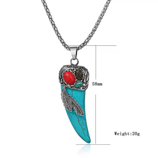 Fashion Bohemian Jewelry Italian Horn Necklace/Glass NBD