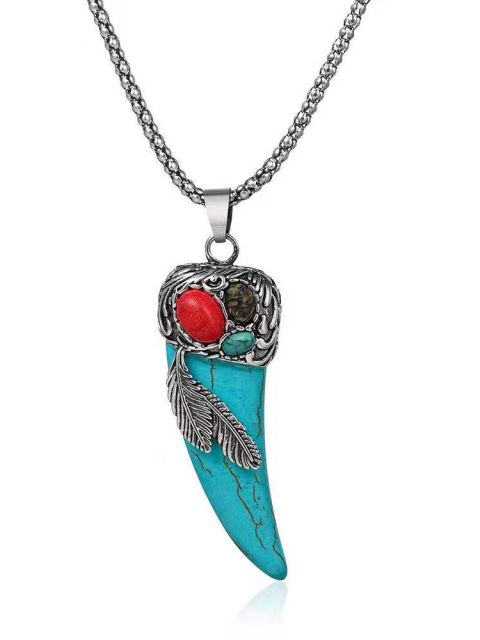 Fashion Bohemian Jewelry Italian Horn Necklace/Glass NBD