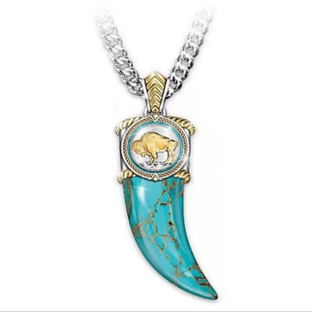 Fashion Bohemian Jewelry Italian Horn Necklace/Glass NBD