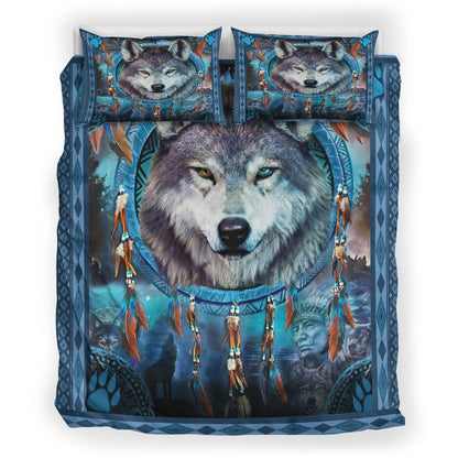 Blue Wolf Native American Bedding Set