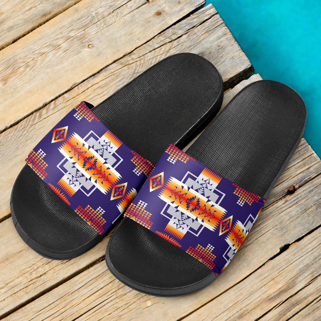 Purple Pattern Native American Slide Sandals NBD