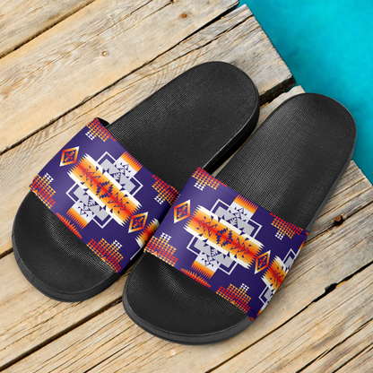 Purple Pattern Native American Slide Sandals NBD
