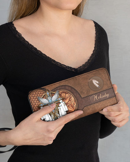 CUSTOM NAME HERE - Native American Wolves Womens Clutch Purse 03 NBD
