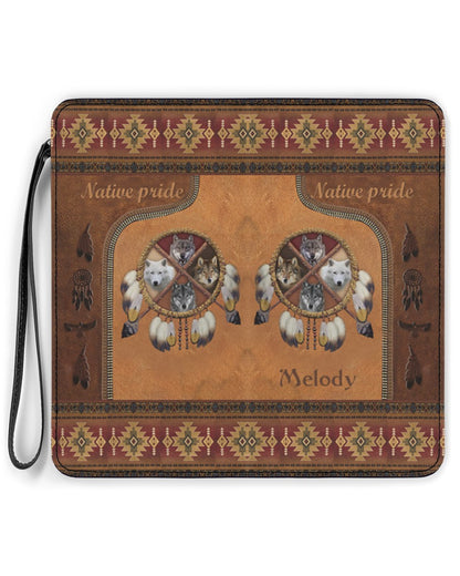 CUSTOM NAME HERE - CustNative American Wolves Womens Clutch Purse NBD