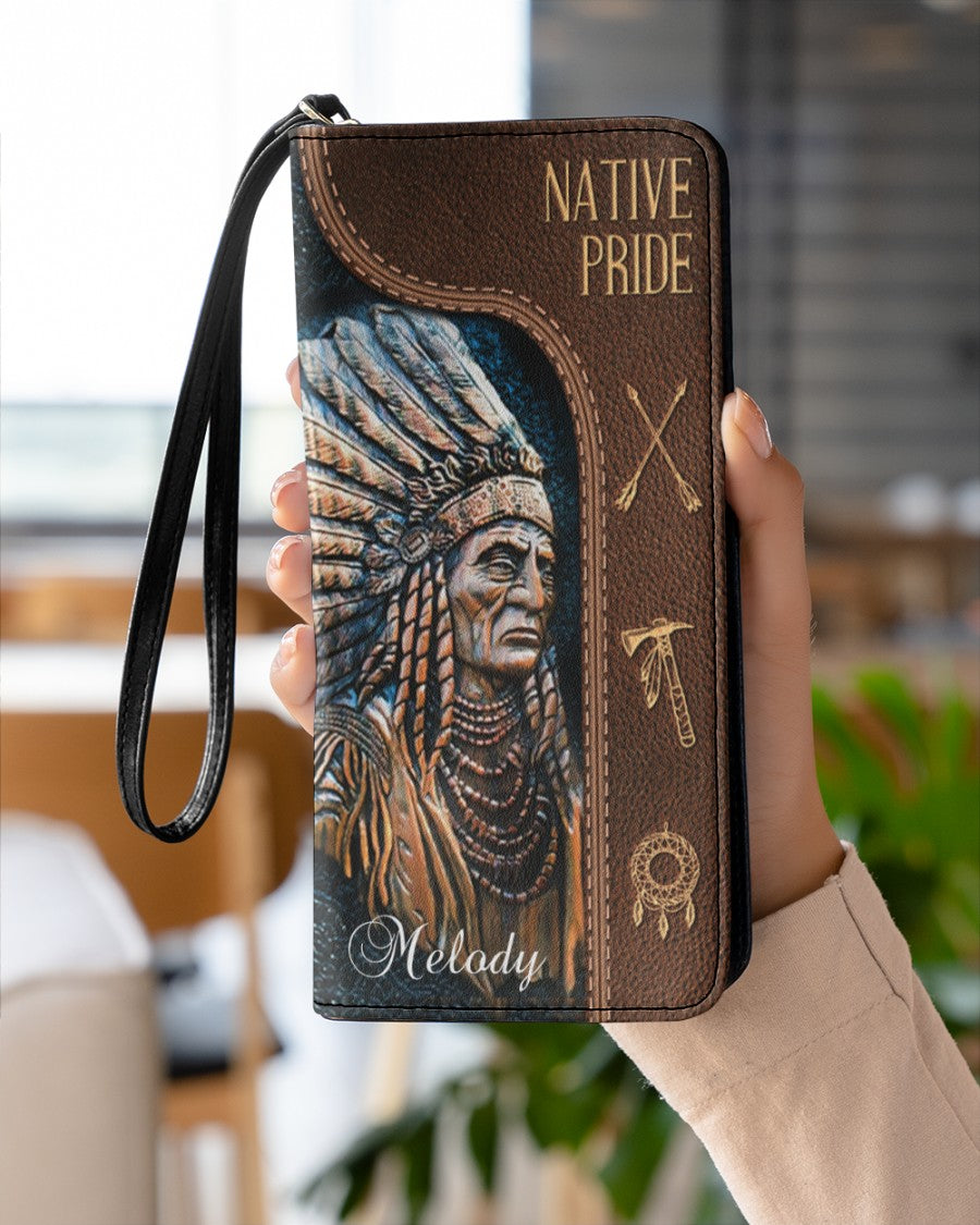 CUSTOM NAME HERE - Native American Wolves Womens Clutch Purse 10 NBD