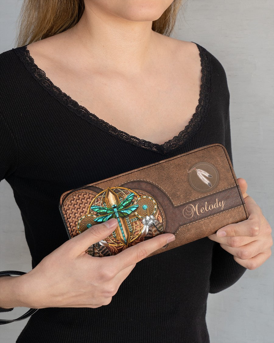 CUSTOM NAME HERE - Native American Wolves Womens Clutch Purse 04 NBD