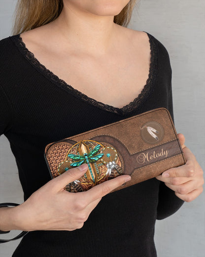 CUSTOM NAME HERE - Native American Wolves Womens Clutch Purse 04 NBD