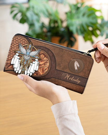CUSTOM NAME HERE - Native American Wolves Womens Clutch Purse 03 NBD