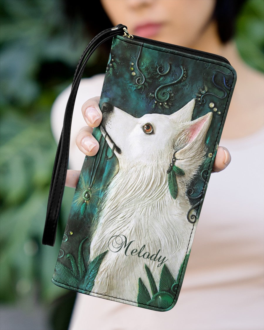 CUSTOM NAME HERE - Native American Wolves Womens Clutch Purse 06 NBD