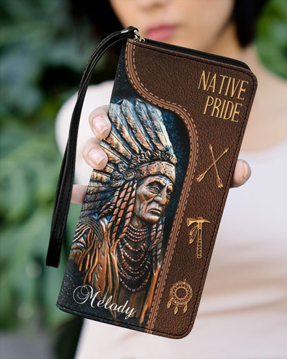 CUSTOM NAME HERE - Native American Wolves Womens Clutch Purse 10 NBD