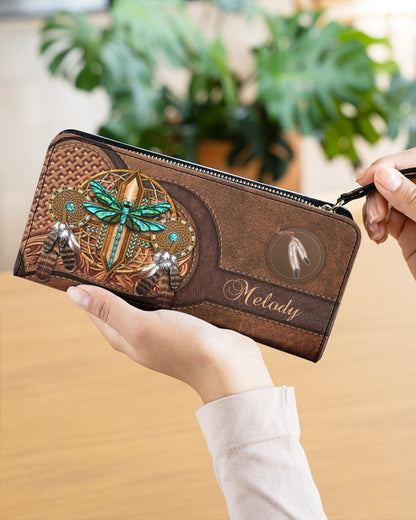 CUSTOM NAME HERE - Native American Wolves Womens Clutch Purse 04 NBD