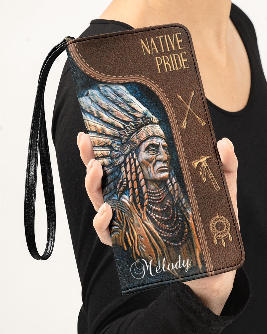 CUSTOM NAME HERE - Native American Wolves Womens Clutch Purse 10 NBD