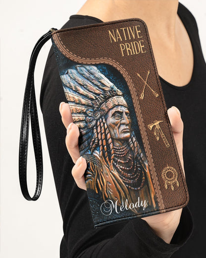 CUSTOM NAME HERE - Native American Wolves Womens Clutch Purse 10 NBD