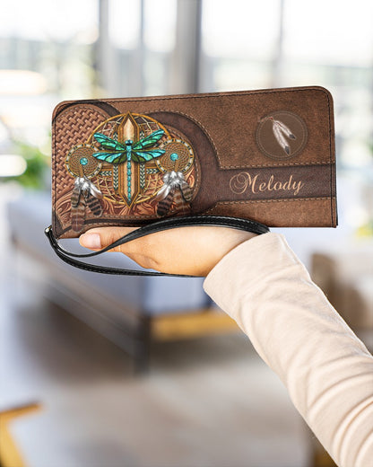 CUSTOM NAME HERE - Native American Wolves Womens Clutch Purse 04 NBD