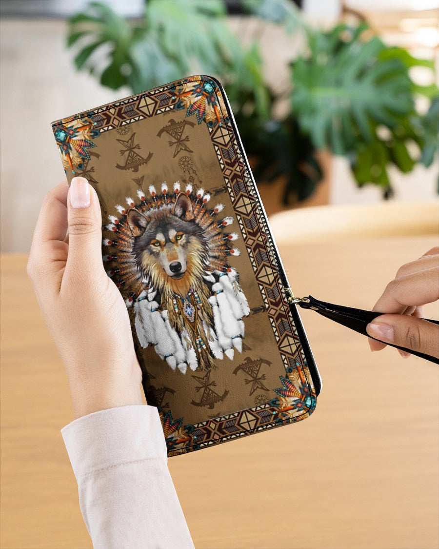 Native American Wolves Womens Clutch Purse 11 NBD