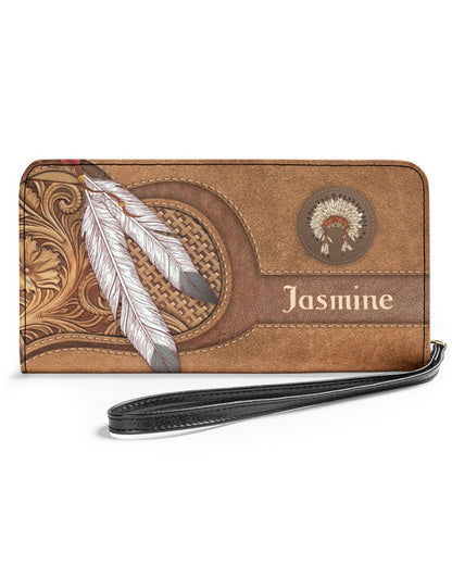 CUSTOM NAME HERE - Native American Wolves Womens Clutch Purse 12 NBD