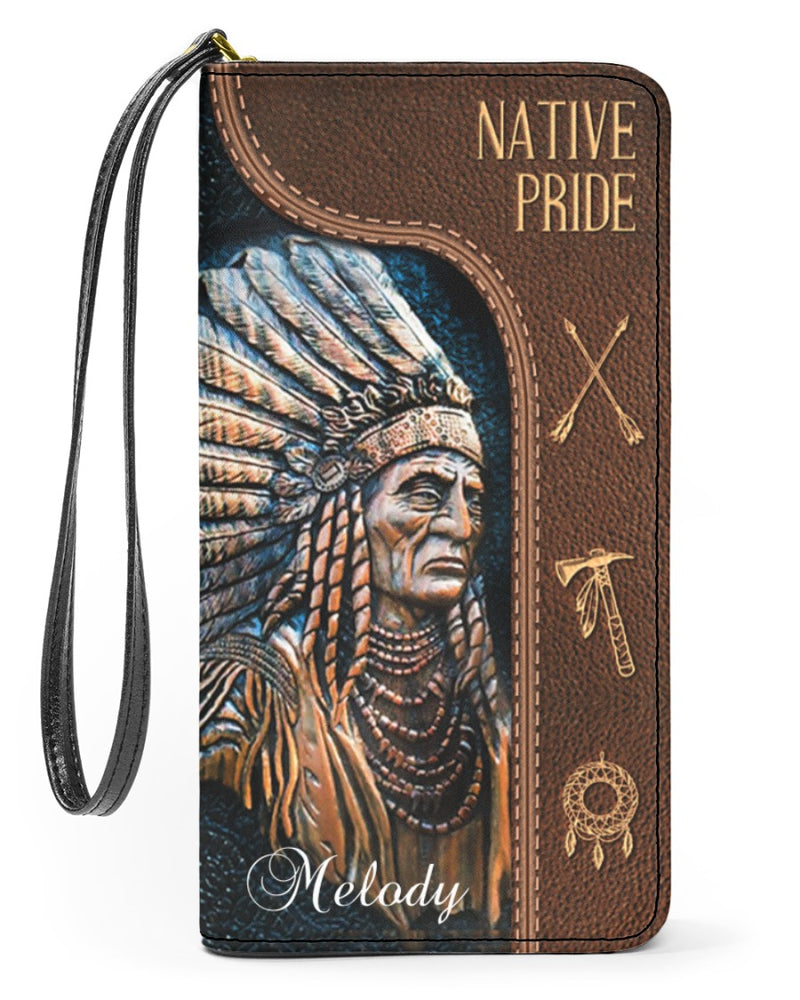 CUSTOM NAME HERE - Native American Wolves Womens Clutch Purse 10 NBD