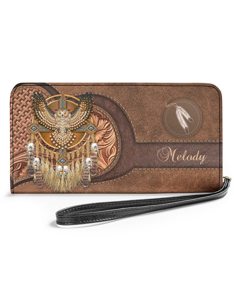 CUSTOM NAME HERE - Native American Wolves Womens Clutch Purse 05 NBD
