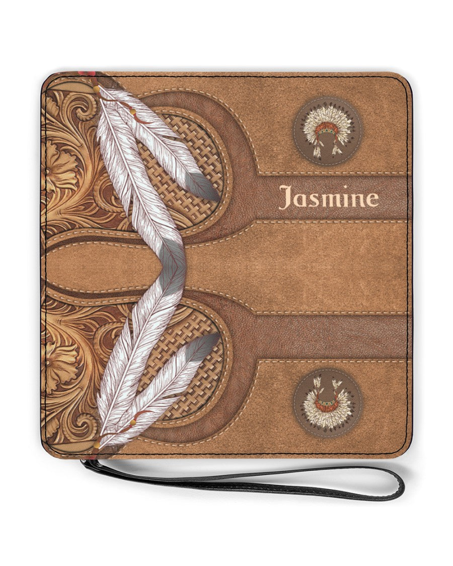 CUSTOM NAME HERE - Native American Wolves Womens Clutch Purse 12 NBD