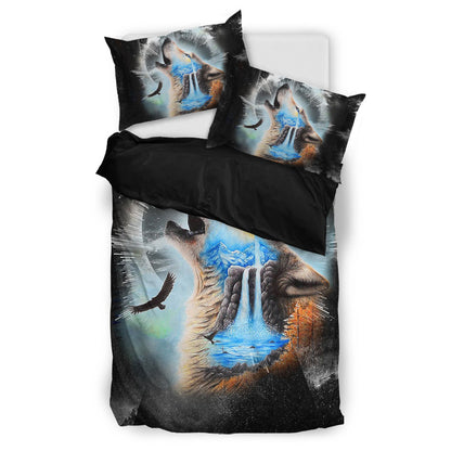Native Wolf Bedding Set