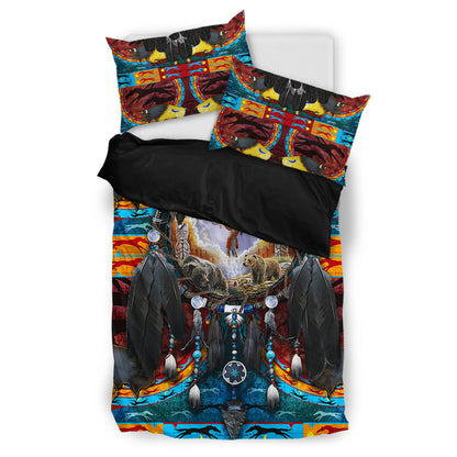 Native Wolf Dreamcatcher Bedding Set