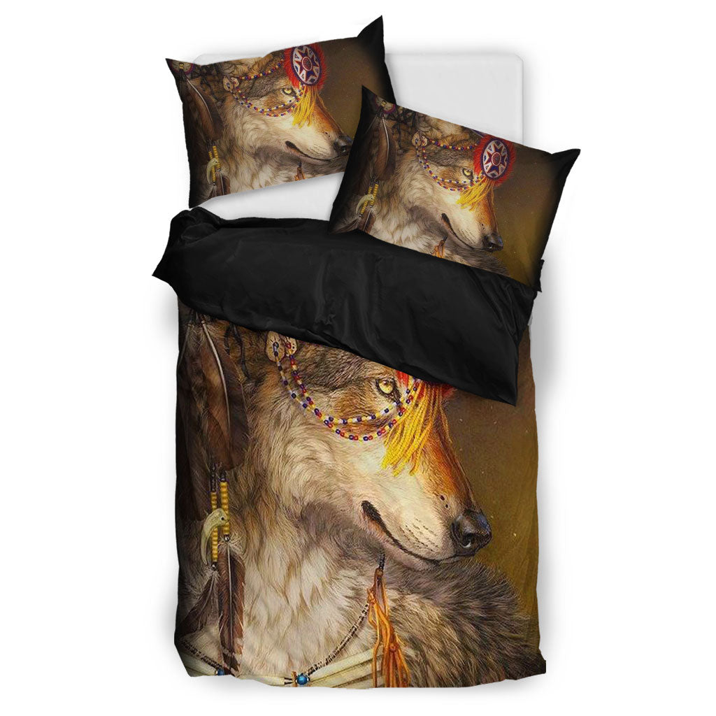 Native Wolf Brown Bedding Set
