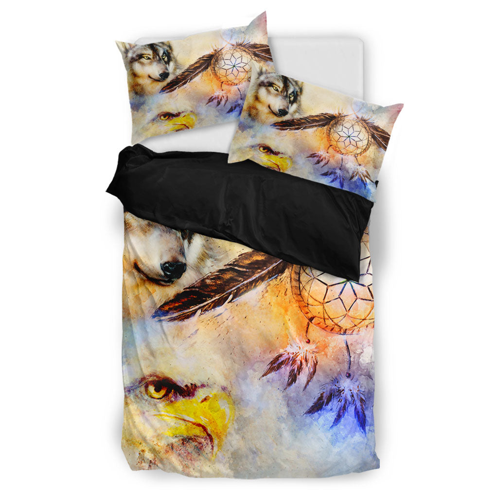 Native Wolf & Falcon Bedding Set